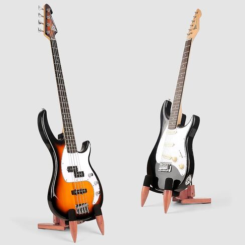 DIDA Foldable Wooden Stand Floor for Electric Guitar and Bass Folding Guitar Stand with Non-Slip Rubber and Padded Foam in Saudi Arabia