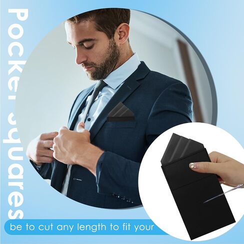 Mantieqingway Prefolded Pocket Squares for Men, Solid Color Polyester Suit Handkerchiefs Pocket Hankies for Usual Party in Saudi Arabia