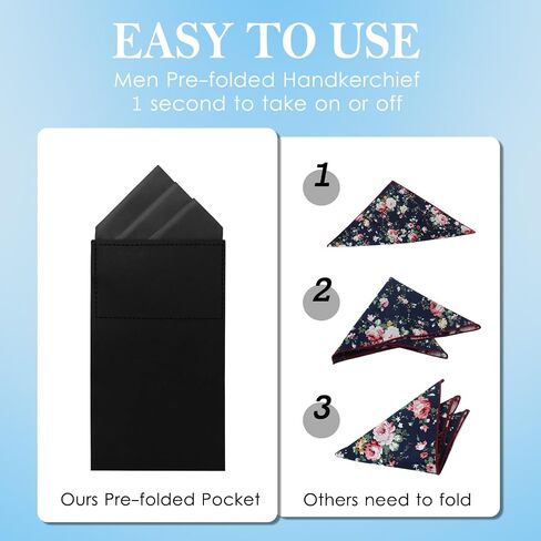 Mantieqingway Prefolded Pocket Squares for Men, Solid Color Polyester Suit Handkerchiefs Pocket Hankies for Usual Party in Saudi Arabia