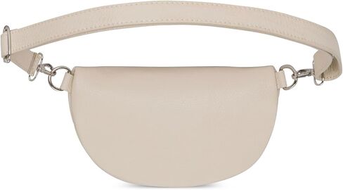 Crossbody Bag - Genuine Leather - Fanny Pack - Shoulder Sling Bag - Made in Italy, Sold in U.S. by Idalia (Beige, Small) in Saudi Arabia