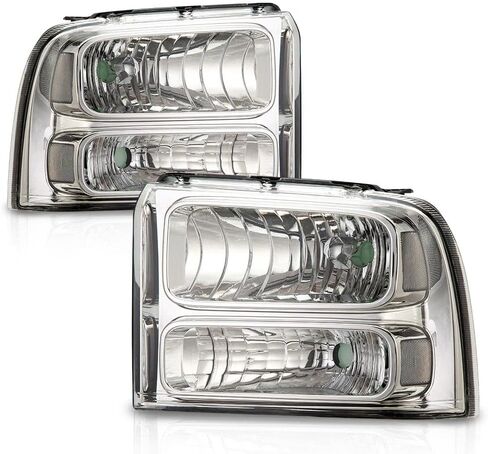 مجموعة المصابيح الأمامية PIT66 متوافقة مع 2005-2007 Ford F250 F350 F450 F550 Super Duty/ 2005 ، (لا تتناسب مع نموذج المصباح الأمامي المختوم) in Kuwait