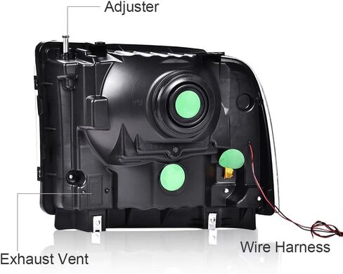 مجموعة المصابيح الأمامية PIT66 متوافقة مع 2005-2007 Ford F250 F350 F450 F550 Super Duty/ 2005 ، (لا تتناسب مع نموذج المصباح الأمامي المختوم) in Kuwait