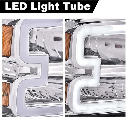 مجموعة المصابيح الأمامية PIT66 متوافقة مع 2005-2007 Ford F250 F350 F450 F550 Super Duty/ 2005 ، (لا تتناسب مع نموذج المصباح الأمامي المختوم) in Kuwait
