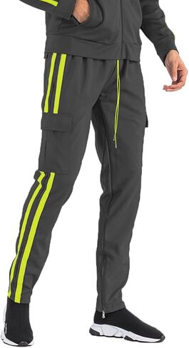 Weiv Gear Men's Track - عرضة عرضية شحن شحنة جيب في الكاحل السوستة السوستة. in Kuwait