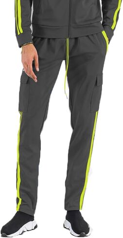 Weiv Gear Men's Track - عرضة عرضية شحن شحنة جيب في الكاحل السوستة السوستة. in Kuwait