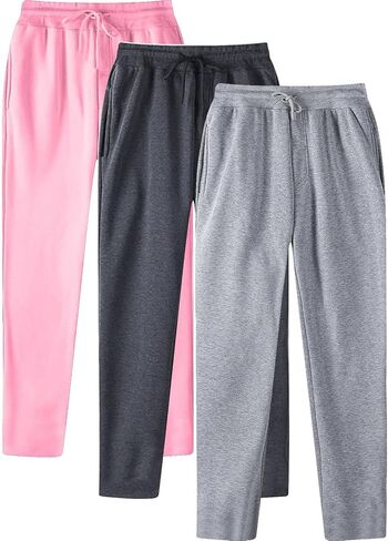 JiXiang Mens Sweatpants Casual Lounge Pants 3 Pack Sweatpants Loose Elastic Waist Drawstring Jogger Sport Baggy Sweat Pants in Saudi Arabia