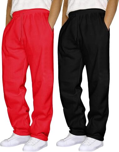 JiXiang Mens Sweatpants Casual Lounge Pants 3 Pack Sweatpants Loose Elastic Waist Drawstring Jogger Sport Baggy Sweat Pants in Saudi Arabia