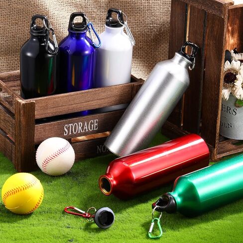 18 Pieces Aluminum Water Bottles Bulk 20 oz Reusable Lightweight Sport Multipack Leak Proof Easy Carry Travel Bottle with Twist Cap for Gym Hiking Camping Running Bike Outdoor, 6 Colors in Kuwait