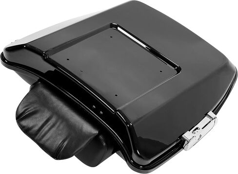 Hecasa Razor Trunk W/مسند الظهر المسطح متوافق مع 1997-2024 Harley Davidson Touring Road King ، Road Electra Street Glide ، CVO ، Thul Classic CVO Motorcycle Trunk W/قاعدة صفيحة معدنية in Saudi Arabia