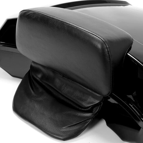 Hecasa Razor Trunk W/مسند الظهر المسطح متوافق مع 1997-2024 Harley Davidson Touring Road King ، Road Electra Street Glide ، CVO ، Thul Classic CVO Motorcycle Trunk W/قاعدة صفيحة معدنية in Saudi Arabia