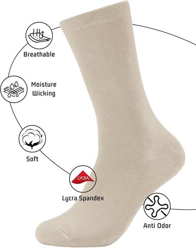Dress Socks for Men Bamboo Rayon Anti Odor Moisture Wicking Size 8-13 in Saudi Arabia
