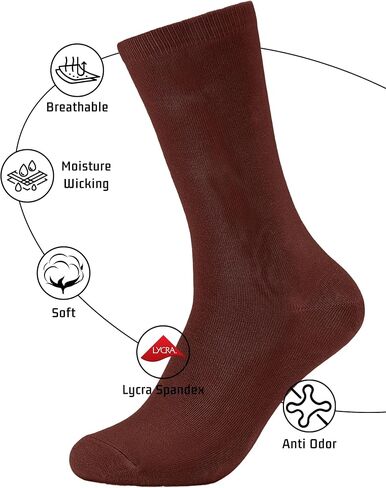 Dress Socks for Men Bamboo Rayon Anti Odor Moisture Wicking Size 8-13 in Saudi Arabia