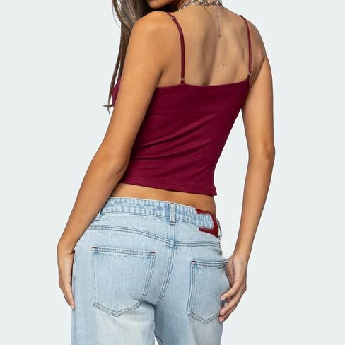 نساء قرني دبابة دبابة أعلى الطبقات صدرية السباغيتي حزام y2k كامي قميص مثير الخرز الخروج إلى الأعلى in Kuwait