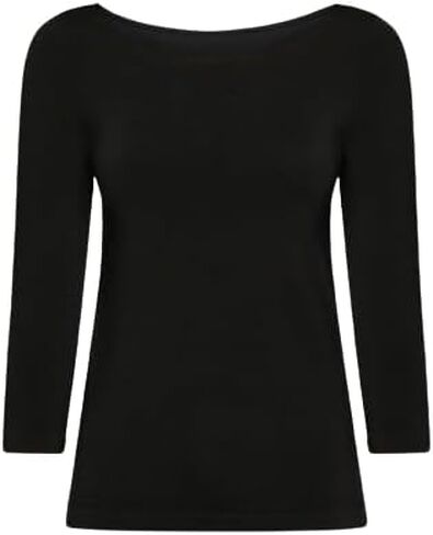 Wolford Cordoba Top Long Sleeves for Women Seamless Slim Fit Boatneck Shiny 3/4-Length Sleeves Soft Cotton Blend Interior in Saudi Arabia