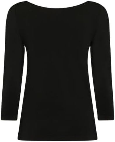 Wolford Cordoba Top Long Sleeves for Women Seamless Slim Fit Boatneck Shiny 3/4-Length Sleeves Soft Cotton Blend Interior in Saudi Arabia