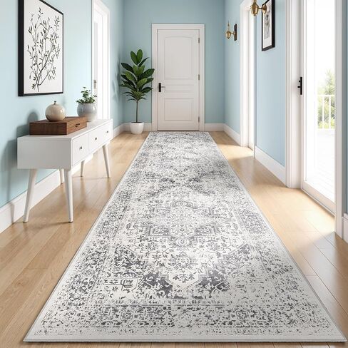 Retro 5x7 Area Rug - Vintage Washable Rug for Living Room with Non-Slip Low-Pile Traditional Medallion Rugs with Stain Resistant Foldable Accent Distressed Rug Indoor Thin Rug in Saudi Arabia
