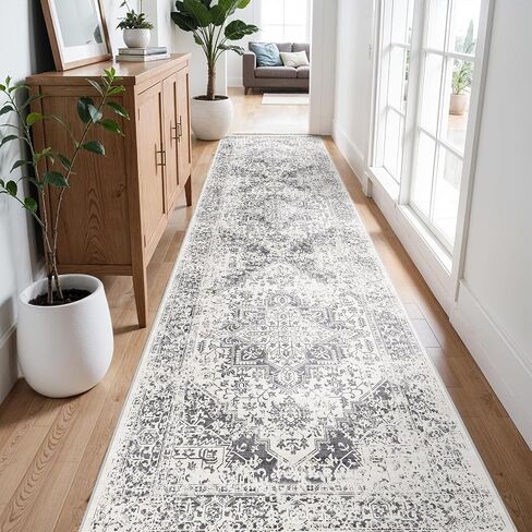 Retro 5x7 Area Rug - Vintage Washable Rug for Living Room with Non-Slip Low-Pile Traditional Medallion Rugs with Stain Resistant Foldable Accent Distressed Rug Indoor Thin Rug in Saudi Arabia