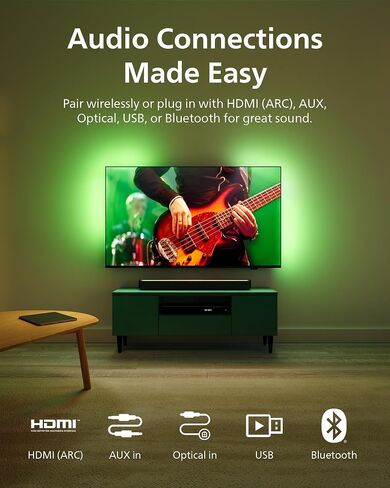 مكبر صوت فيليبس 2.0 مع HDMI ARC وبلوتوث 5.4 - دولبي ديجيتال بلس، DTS Virtual:X، Roku TV Ready، 120 واط، موديل B5109 in Saudi Arabia