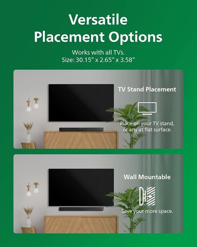 مكبر صوت فيليبس 2.0 مع HDMI ARC وبلوتوث 5.4 - دولبي ديجيتال بلس، DTS Virtual:X، Roku TV Ready، 120 واط، موديل B5109 in Saudi Arabia