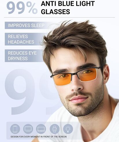 Blue Light Blocking Glasses | Max Protection Gaming & Computer Glasses | Reduce Eye Strain & Improve Sleep in Saudi Arabia
