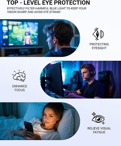 Blue Light Blocking Glasses | Max Protection Gaming & Computer Glasses | Reduce Eye Strain & Improve Sleep in Saudi Arabia