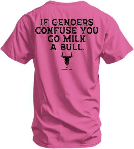 Combat Iron Men's Graphic T-Shirt | Go Milk a Bull | Cotton-Poly Blend | Athletic Fit, Tagless Comfort in Saudi Arabia