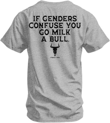 Combat Iron Men's Graphic T-Shirt | Go Milk a Bull | Cotton-Poly Blend | Athletic Fit, Tagless Comfort in Saudi Arabia