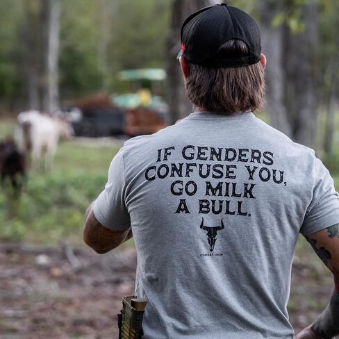 Combat Iron Men's Graphic T-Shirt | Go Milk a Bull | Cotton-Poly Blend | Athletic Fit, Tagless Comfort in Saudi Arabia
