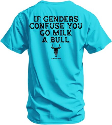 Combat Iron Men's Graphic T-Shirt | Go Milk a Bull | Cotton-Poly Blend | Athletic Fit, Tagless Comfort in Saudi Arabia