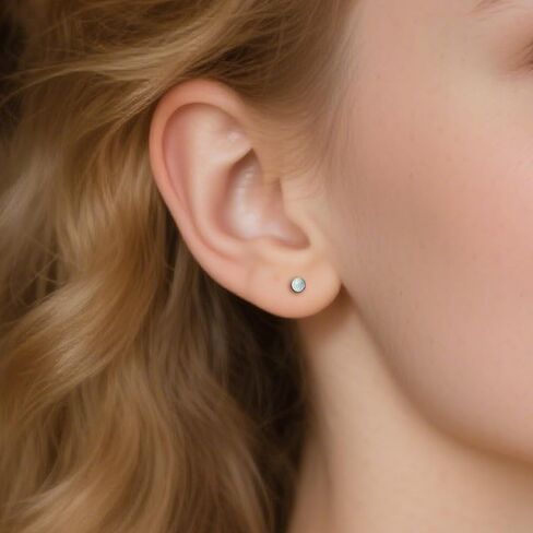 Ruifan Titanium Flat Back Lip Rings Pushless Push in arics Studs Rings Note Rings 20g 18G 16G Mix Mix Mix Colors Opal Tragus Cartilage Rook Helix Conch Labret Medusa Percing Jewelry for Women Men Men in Saudi Arabia