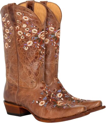Shyanne Women's Maisie Floral Assorized Western Leather Boot Snip Toe - BBW217 in Saudi Arabia