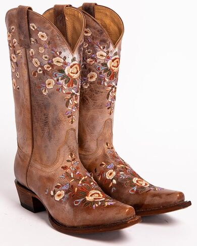 Shyanne Women's Maisie Floral Assorized Western Leather Boot Snip Toe - BBW217 in Saudi Arabia