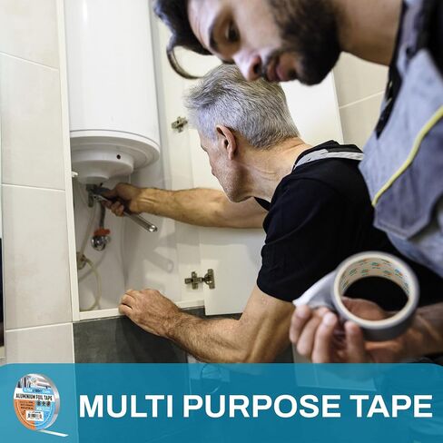 Heavy Duty 0,75" x100 ft Aluminum Foil Tape for HVAC and Pipe Repair - 0.75 Inch Heat Resistant Duct Tape for Air Conditioner Sealing, Waterproof, High Temp Insulation, and Ventilation Ducts in Saudi Arabia