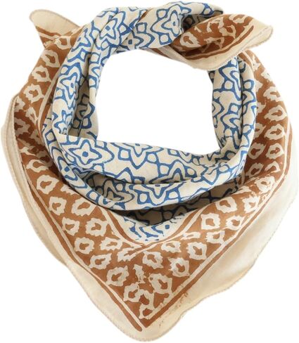 Hand printed Organic 100% Cotton Bandana Scarf, Paisley Design, Light weight Bandana for women Scarf Scarves Large bandana in Saudi Arabia