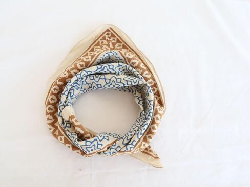 Hand printed Organic 100% Cotton Bandana Scarf, Paisley Design, Light weight Bandana for women Scarf Scarves Large bandana in Saudi Arabia