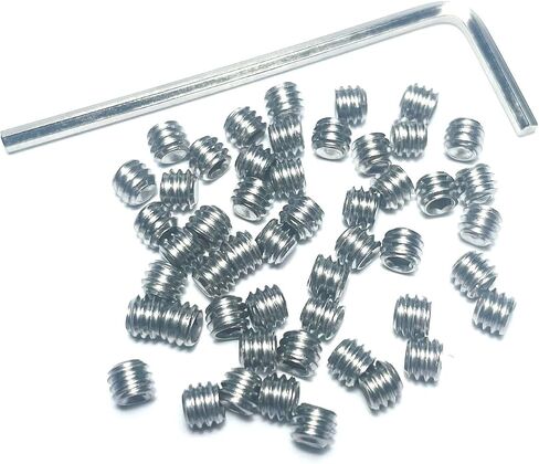 50pcs Set Screws 8-32 x 1/4 inch 304 Stainless Steel Allen Head Hex Hexagon Socket Set Screws with 5/64 Allen Wrench,Set Grub Screws Hex Allen Head Socket Set Screws.(1/4" Length) in Saudi Arabia