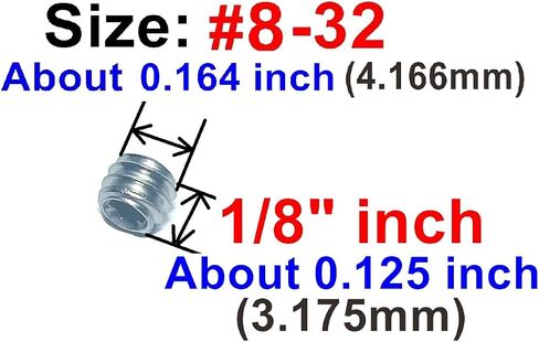 50pcs Set Screws 8-32 x 1/4 inch 304 Stainless Steel Allen Head Hex Hexagon Socket Set Screws with 5/64 Allen Wrench,Set Grub Screws Hex Allen Head Socket Set Screws.(1/4" Length) in Saudi Arabia
