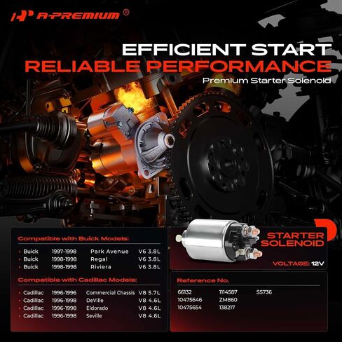 A -premium starter الملف اللولبي المتوافق مع شيفروليه ، بويك ، GMC ، كاديلاك ، أولدزموبيل ، نماذج بونتياك - تاهو ، كامارو ، يوكون ، سوبربان 1500 ، ريجال ، سافانا 1500/2500/3500 ، بلايزر - 12V - 12V. in Saudi Arabia