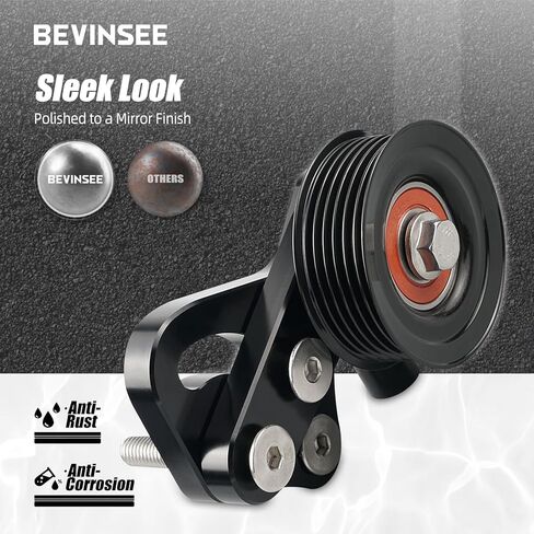 Bevinsee LS1 Manual Belt Tensioner w/Pulley LS1 LS2 Water Pump Crank Pulley Compatible with Chevrolet 1998-2002 Corvette Camaro Z28 SS Firebird Formula Trans Am WS6 LS LS2 GTO, Billet Aluminum in Kuwait