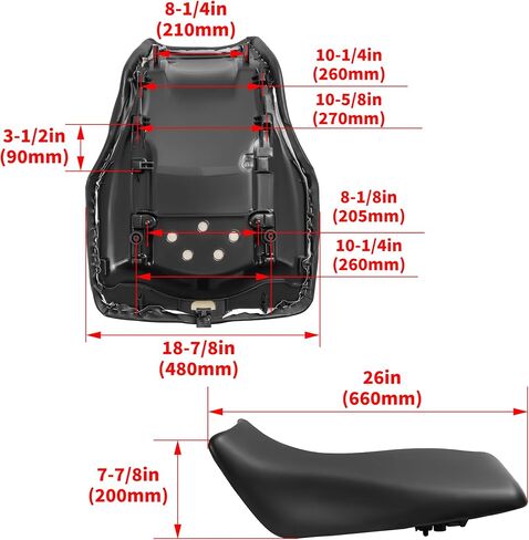 Kuafu ATV مقعد كامل متوافق مع 2002-2008 Yamaha Grizzly 660 (YFM660) استبدال المقعد 2003 2004 2005 2006 2007 Black in Saudi Arabia