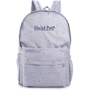 MT WORLD Floral Toddler Backpack Personalized Daycare Backpack Little Girls Daypack with Flower Custom Bookbag Gifts with Embroidered Name for School Overnigtht Daily Activities (Pink) in Saudi Arabia