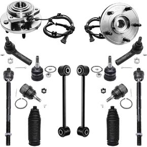 Detroit Axle - 14pc Front Wheel Bearing Hubs Kit for 2005-2010 Jeep Grand Cherokee 2006-2010 Commander 2 Wheel Bearing Hubs 4 Ball Joints 4 Tie Rods 2 Sway Bar Links 2 Boots 2007 2008 2009 Replacement in Saudi Arabia