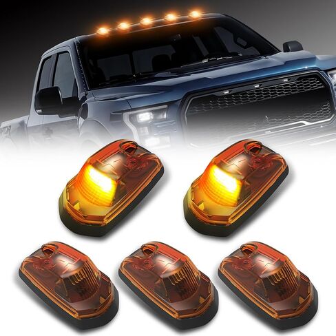 5Pcs LED Cab Lights, Amber Cab Roof Marker Lights Plug and Play Direct Replacement Compatible with Ford F250 F350 F450 F550 Pickup Trucks 2017-2024,Replace HC3Z15442E HC3Z-15442-E in Saudi Arabia