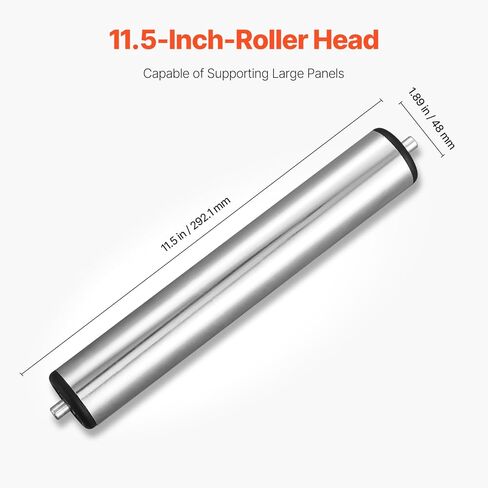 VEVOR Roller Stand, 250 lb Load Capacity, 27 in-43 in Adjustable Height, Folding Heavy Duty with Edge Guides & 11.5 in Polished Steel Roller Head, for Table Saw Outfeed Woodworking Extension Support in Kuwait