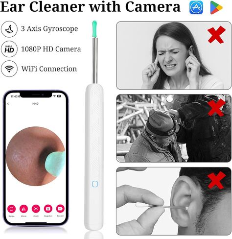 Ear Wax Removal - Rechargeable Ear Cleaner with Camera and Light, Ear Cleaning Kit for Android and iOS in Saudi Arabia