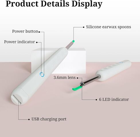 Ear Wax Removal - Rechargeable Ear Cleaner with Camera and Light, Ear Cleaning Kit for Android and iOS in Saudi Arabia