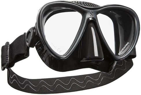 Scubapro Synergy Twin Mask with Comfort Strap - Black/Silver - Black Silicone - Mirrored Lens in Saudi Arabia