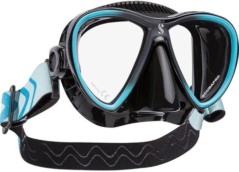 Scubapro Synergy Twin Mask with Comfort Strap - Black/Silver - Black Silicone - Mirrored Lens in Saudi Arabia