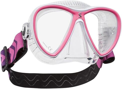 Scubapro Synergy Twin Mask with Comfort Strap - Black/Silver - Black Silicone - Mirrored Lens in Saudi Arabia