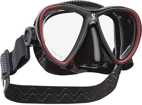Scubapro Synergy Twin Mask with Comfort Strap - Black/Silver - Black Silicone - Mirrored Lens in Saudi Arabia
